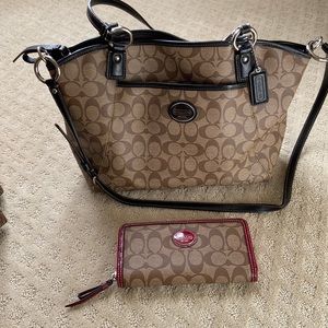Coach shoulder bag and companion french purse